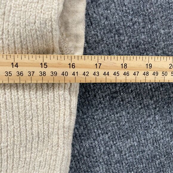 BABATON Sweater Womens M Merino Wool Mock Neck Crop Sleeveless Ecru Quiet Luxury - Picture 8 of 9